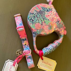 Lilly Pulitzer Dog Collar & Retractable Leash NWT